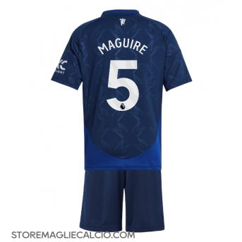 Manchester United Harry Maguire #5 Maglia Gara Trasferta Repliche 2024-25 Bambino Maniche Corte